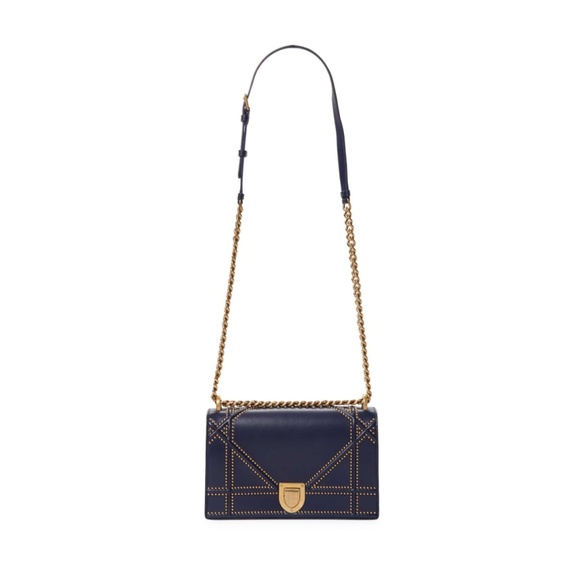 Dior Diorama Crossbody - Indigo Studded Lambskin - Picture 4 of 8